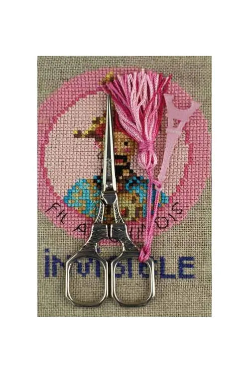 Sajou Eiffel Tower Scissors Pink Charm - Willow Cottage Quilt Co
